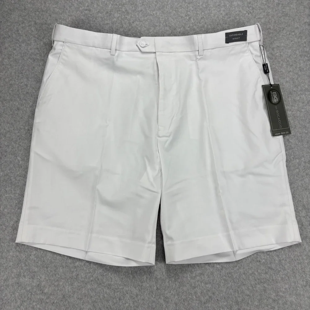 Bocaccio Golf Shorts Mens 42 Khaki Expandable Waist Stretch Performance Golfing